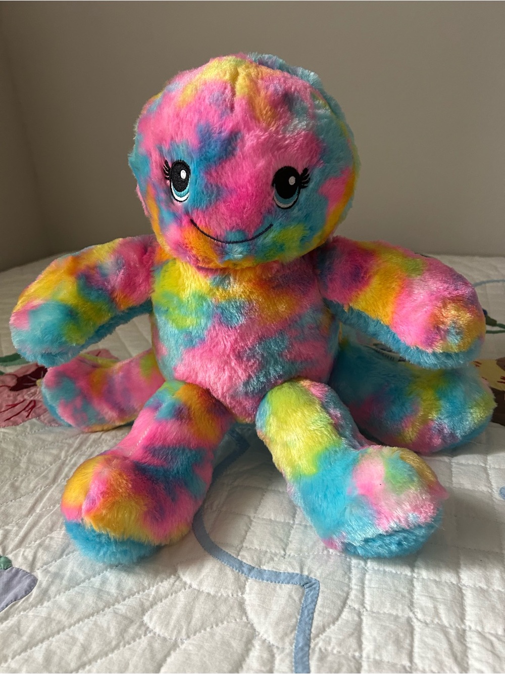 Build-A-Bear Tie-Dye Octopus Plush - Pink Blue Yellow Purple